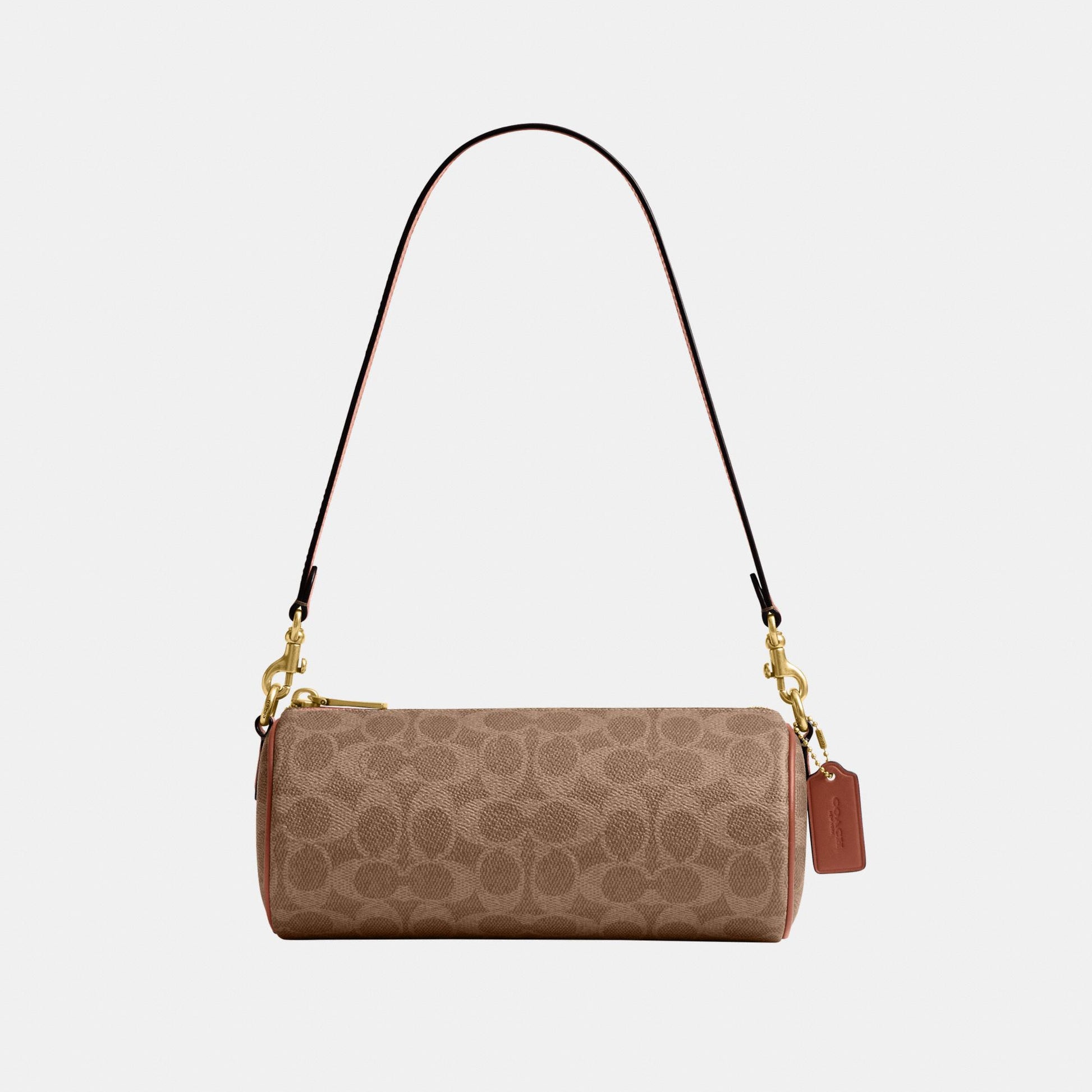 CDY79-Coated Canvas Signature Barrel Bag-B4/Tan Caramel