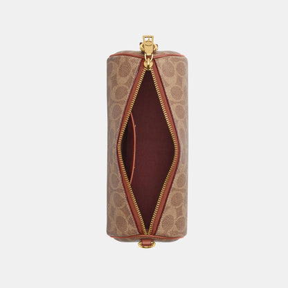 CDY79-Coated Canvas Signature Barrel Bag-B4/Tan Caramel