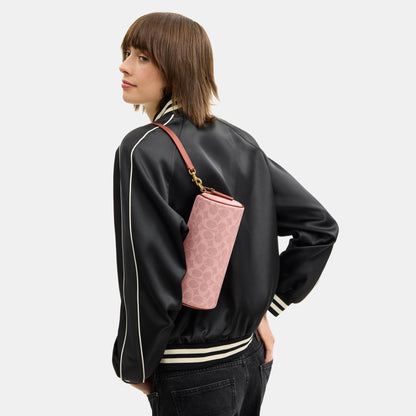 CDY79-Coated Canvas Signature Barrel Bag-B4/Melon Pink