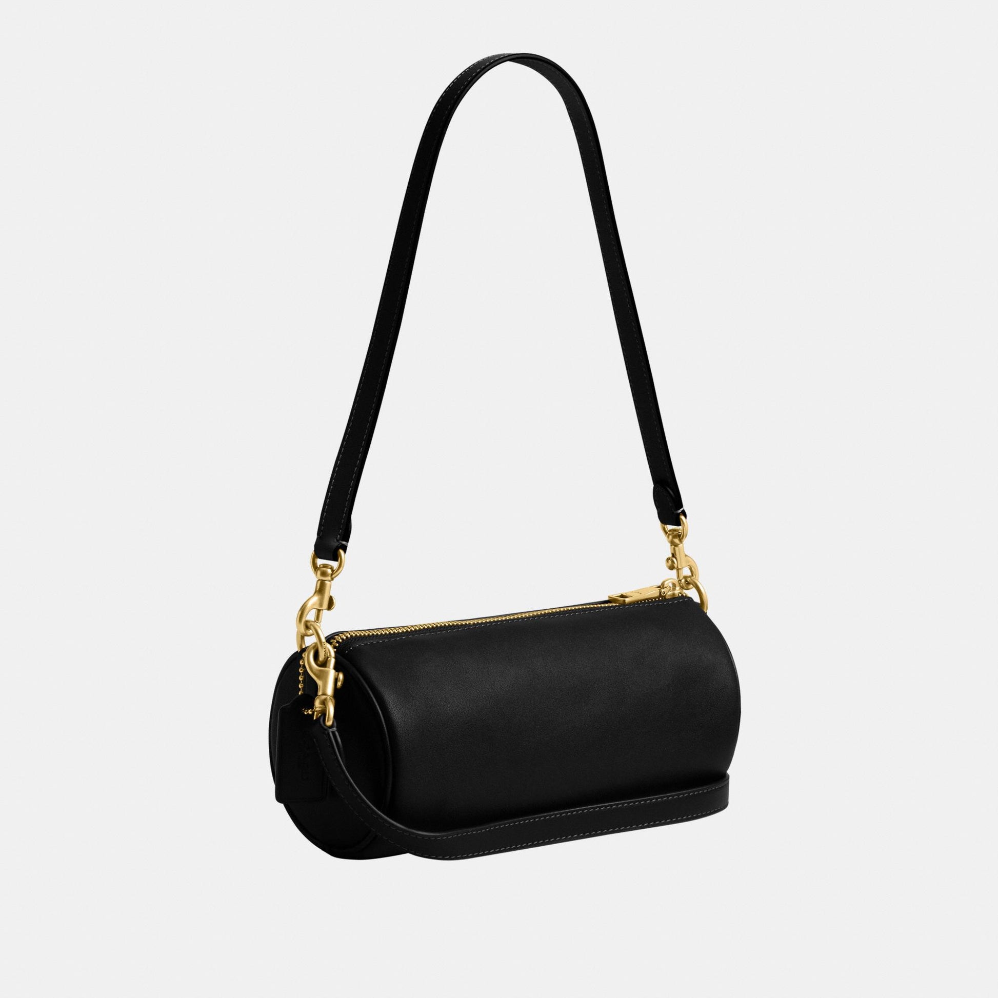 CDY80-Natural Grain Leather Barrel Bag-B4/Black