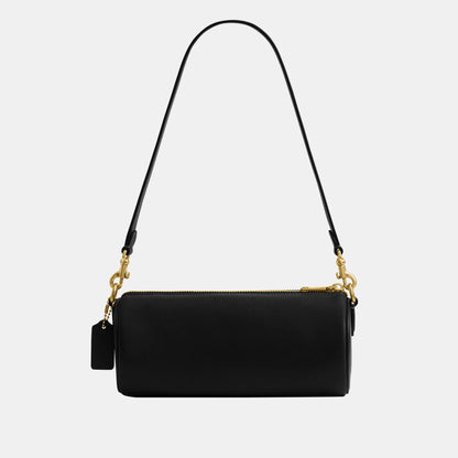 CDY80-Natural Grain Leather Barrel Bag-B4/Black