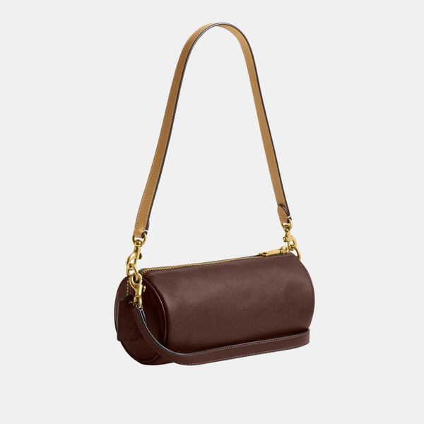 Natural Grain Leather Barrel Bag