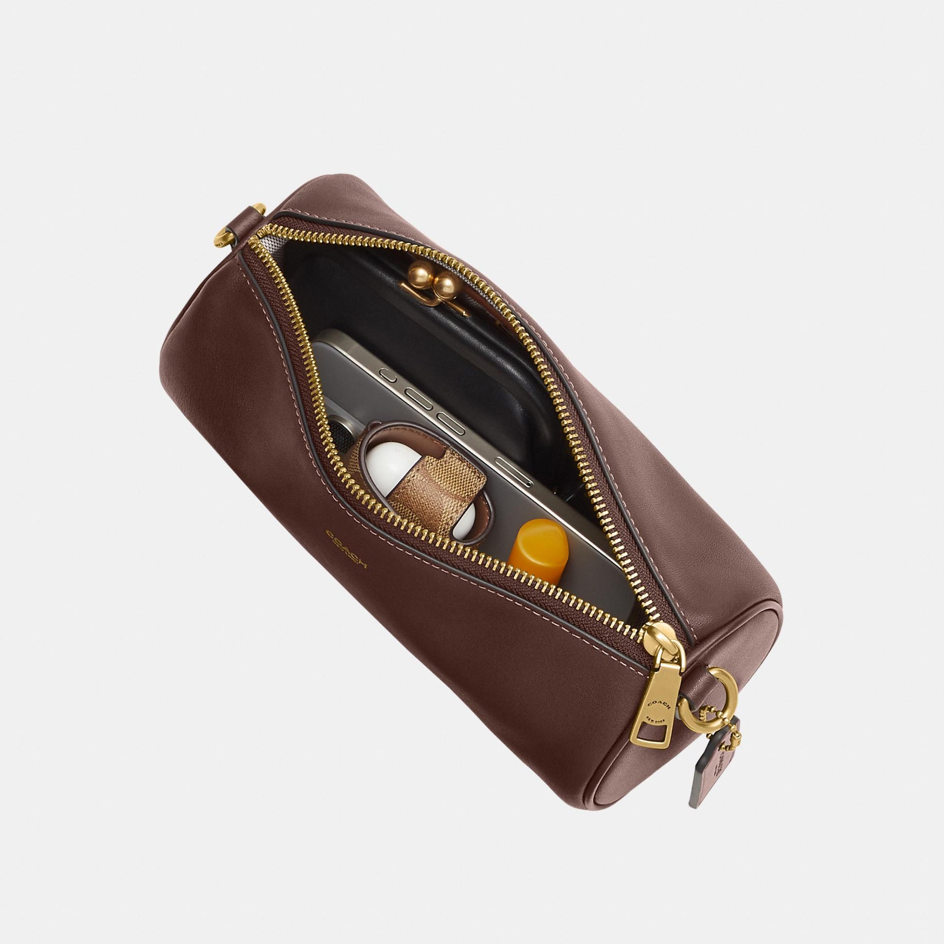CDY80-Natural Grain Leather Barrel Bag-B4/Maple