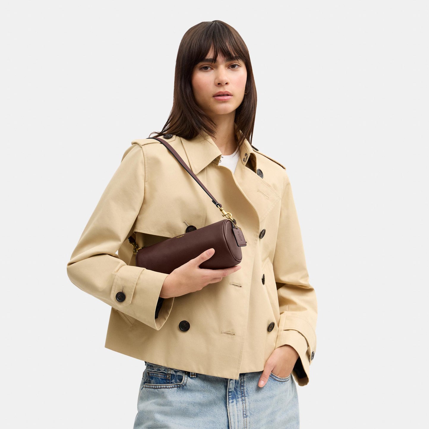 CDY80-Natural Grain Leather Barrel Bag-B4/Maple