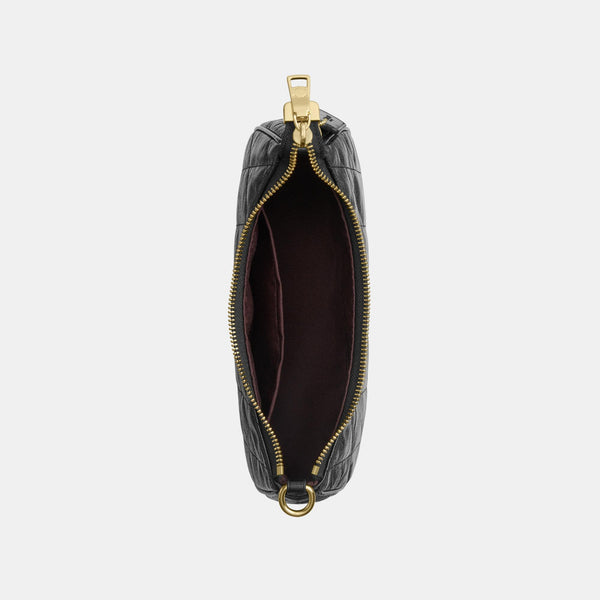 Teri Shoulder Bag in Glazed Leather with Quilting
