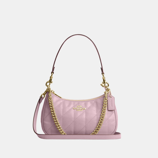 Teri Shoulder Bag in Glazed Leather with Quilting