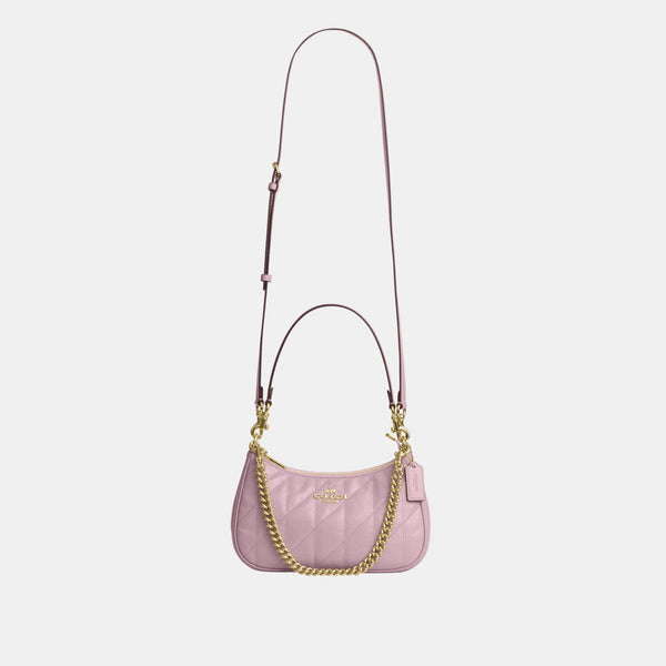 Teri Shoulder Bag in Glazed Leather with Quilting