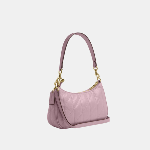 Teri Shoulder Bag in Glazed Leather with Quilting