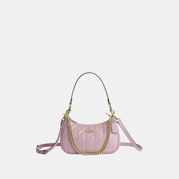 Teri Shoulder Bag in Glazed Leather with Quilting
