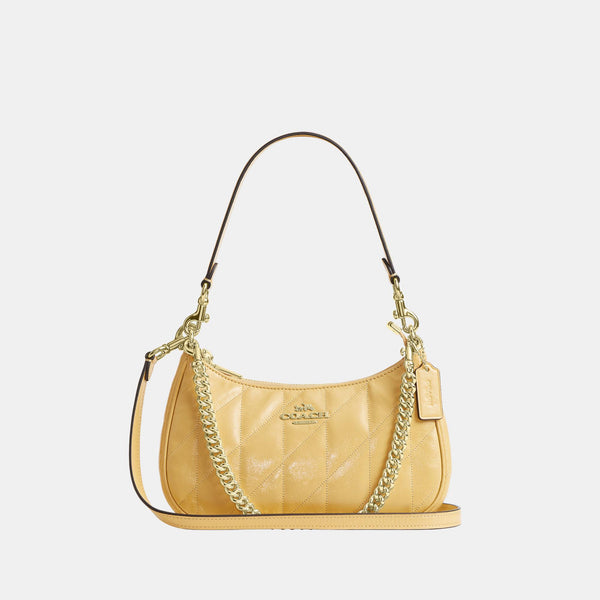 Teri Shoulder Bag in Glazed Leather with Quilting