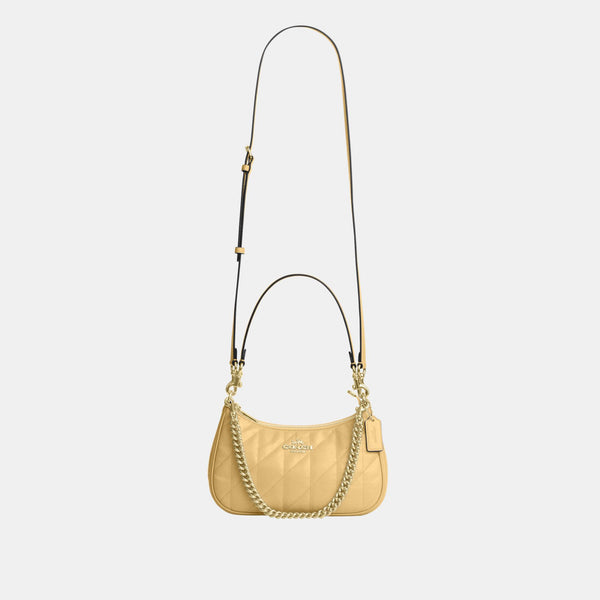 Teri Shoulder Bag in Glazed Leather with Quilting