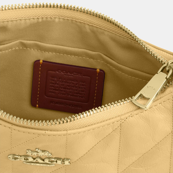 Teri Shoulder Bag in Glazed Leather with Quilting