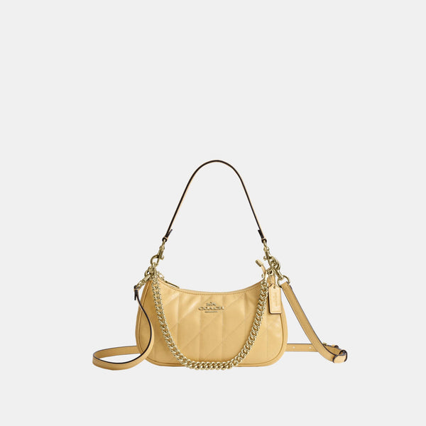 Teri Shoulder Bag in Glazed Leather with Quilting