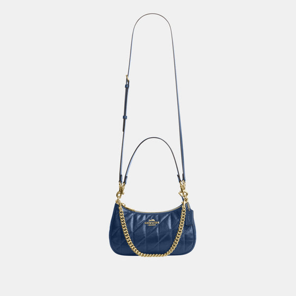 Teri Shoulder Bag in Glazed Leather with Quilting