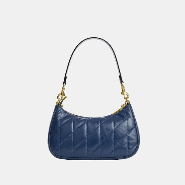 Teri Shoulder Bag in Glazed Leather with Quilting