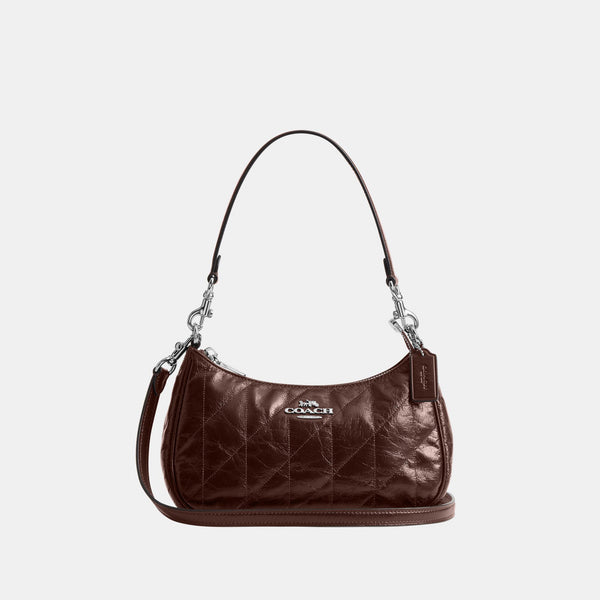 Teri Shoulder Bag in Glazed Leather with Quilting