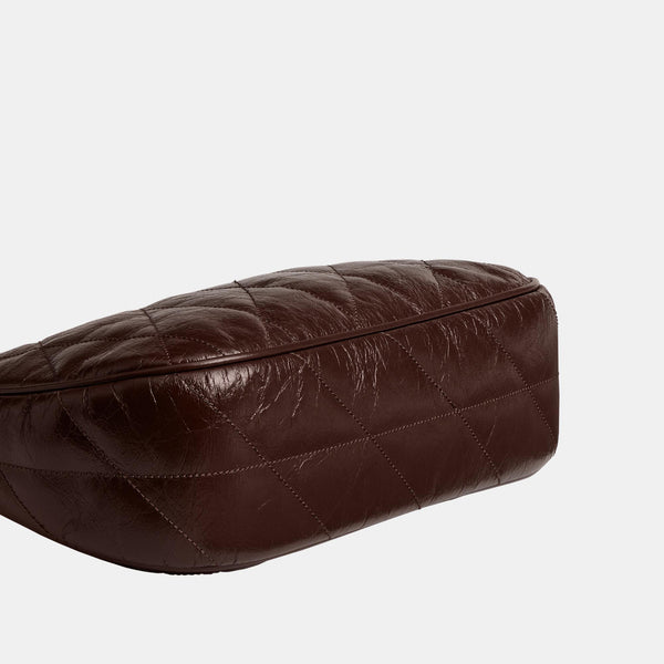 Teri Shoulder Bag in Glazed Leather with Quilting