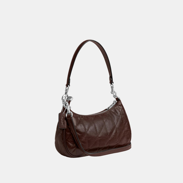 Teri Shoulder Bag in Glazed Leather with Quilting