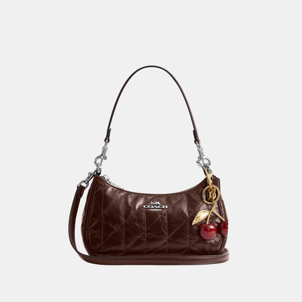 Teri Shoulder Bag in Glazed Leather with Quilting
