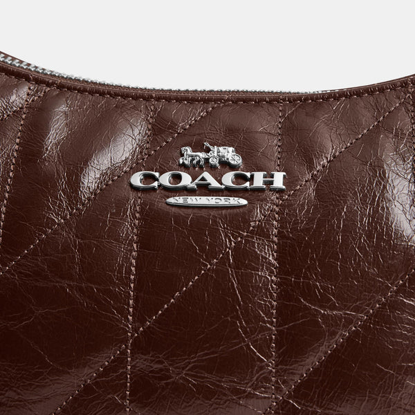 Teri Shoulder Bag in Glazed Leather with Quilting