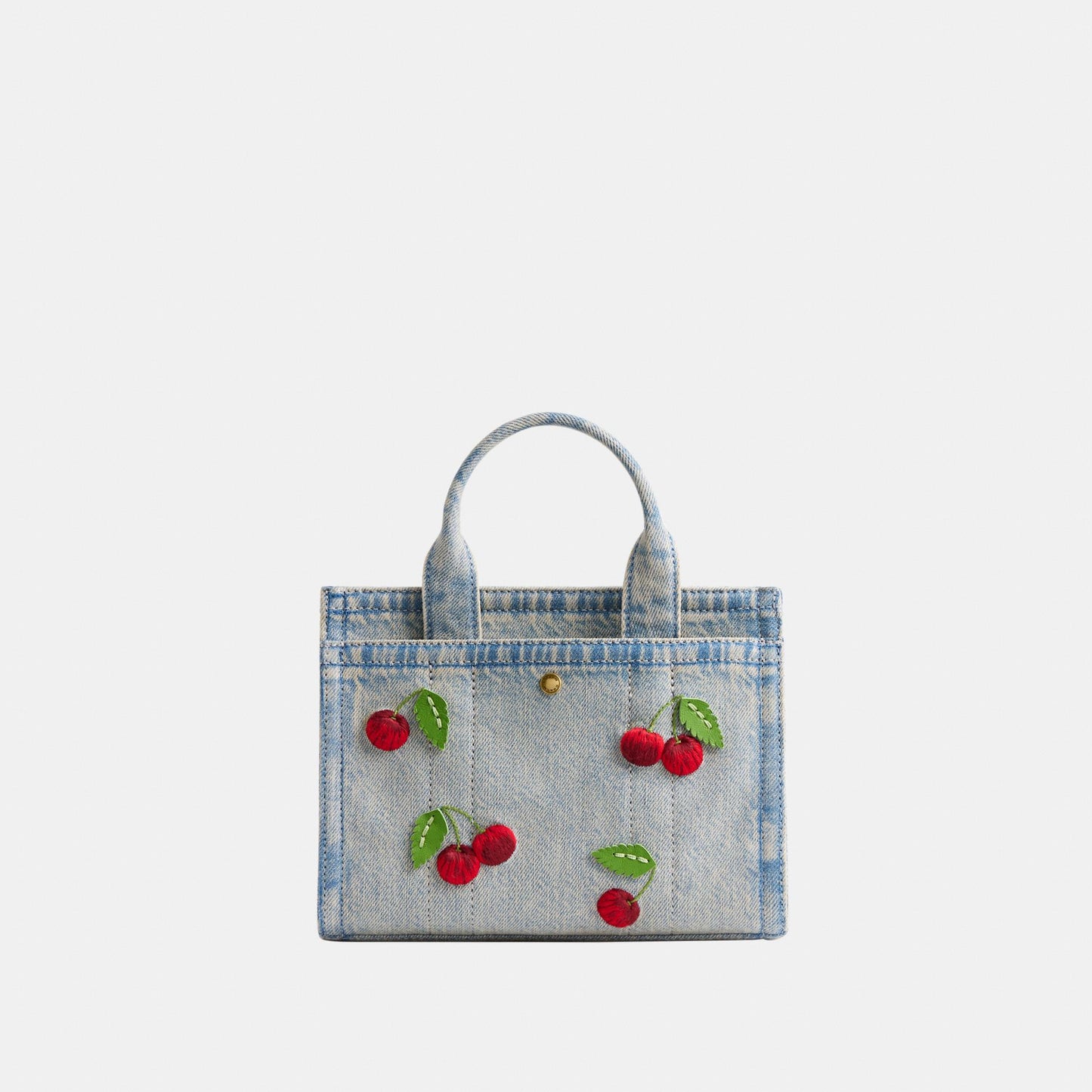CDY91-Embroidered Cherry Denim Cargo Tote 20-B4/Denim Multi