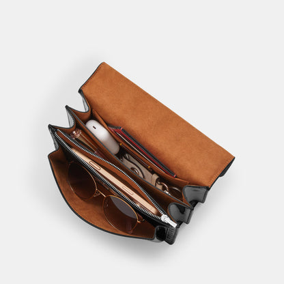 CDY99-Klare Crossbody Bag in Signature Leather-Sv/Black