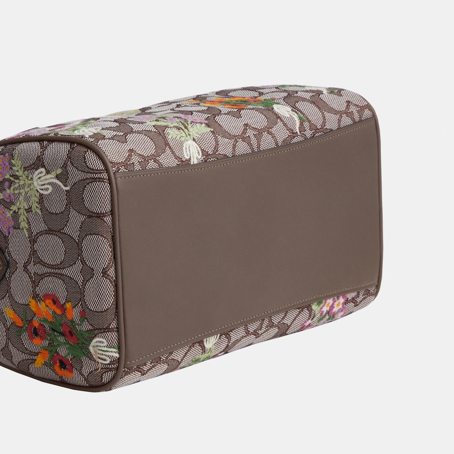 CDZ01-Rowan Satchel in Signature Jacquard with Floral Embroidery-Im/Oak Multi