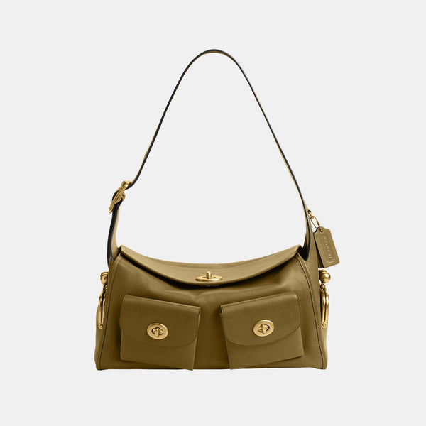 The Coach Originals Natural Grain Leather Turnlock Haversack Bag