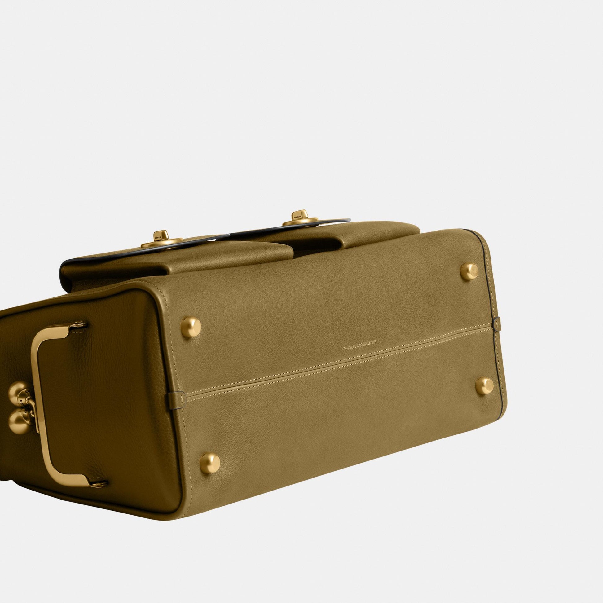 CDZ12-The Coach Originals Natural Grain Leather Turnlock Haversack Bag-B4/Muted Olive