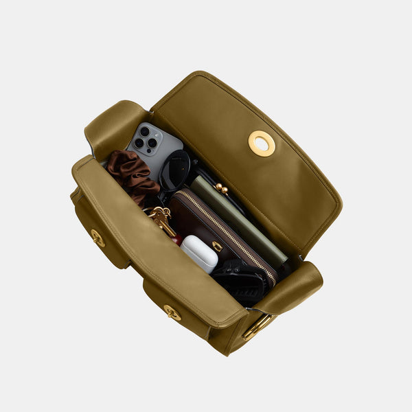 The Coach Originals Natural Grain Leather Turnlock Haversack Bag