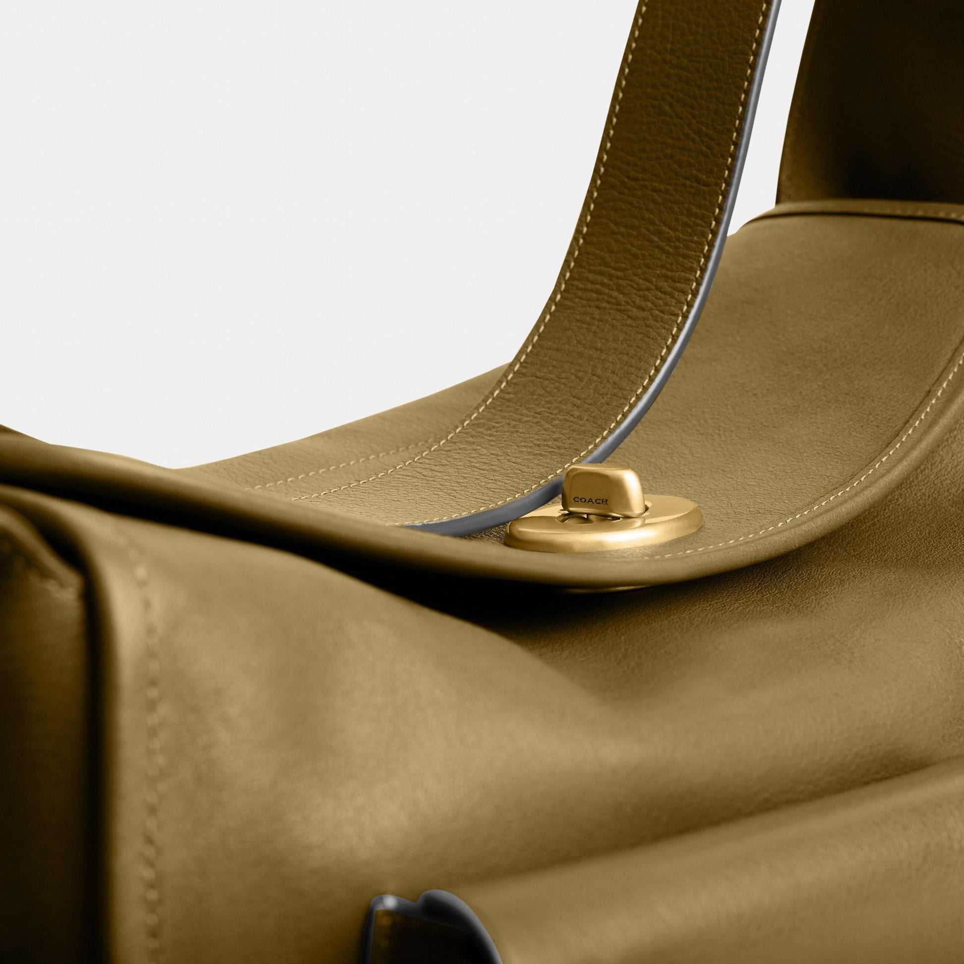 CDZ12-The Coach Originals Natural Grain Leather Turnlock Haversack Bag-B4/Muted Olive