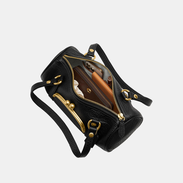 The Coach Originals Textured Pebble Leather Kisslock Barrel Bag