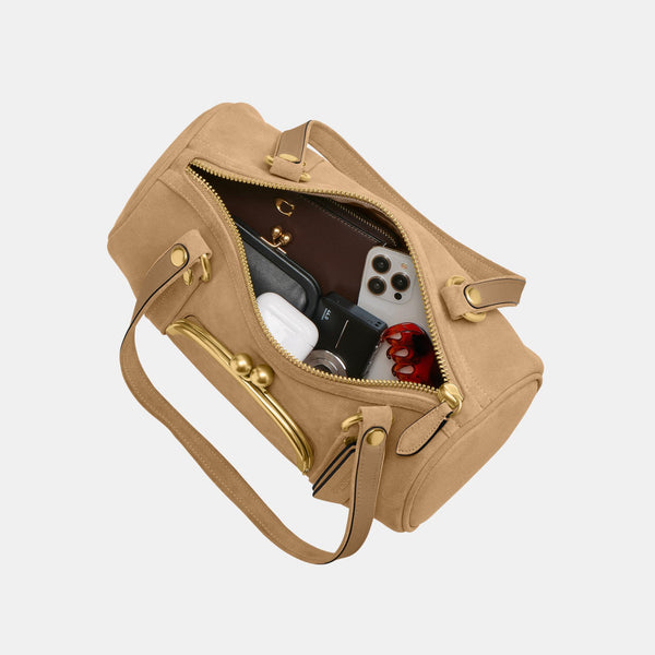 The Coach Originals Suede Kisslock Barrel Bag