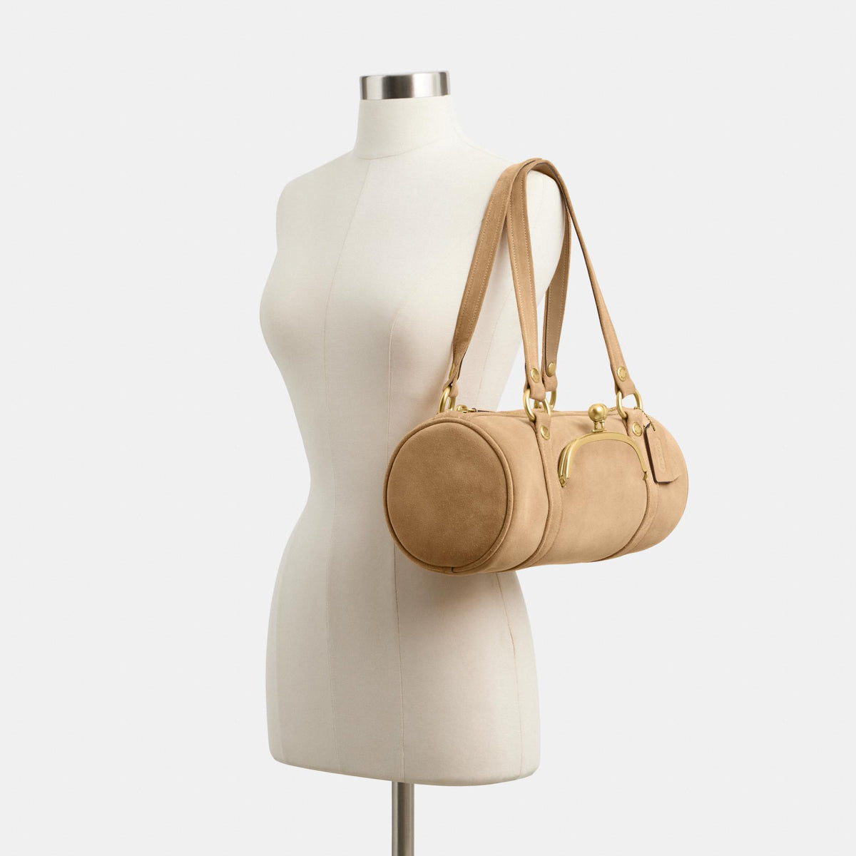 CDZ16-The Coach Originals Suede Kisslock Barrel Bag-B4/Soul