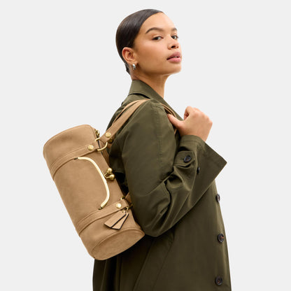 CDZ16-The Coach Originals Suede Kisslock Barrel Bag-B4/Soul