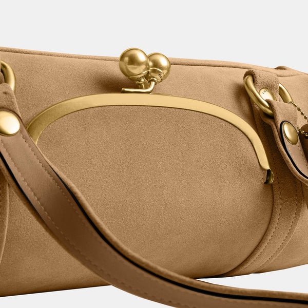 The Coach Originals Suede Kisslock Barrel Bag