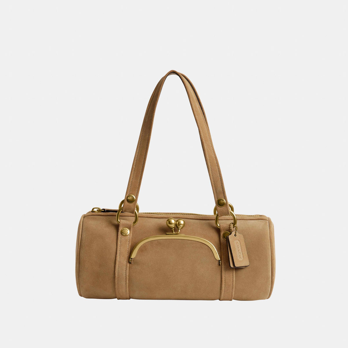CDZ16-The Coach Originals Suede Kisslock Barrel Bag-B4/Soul