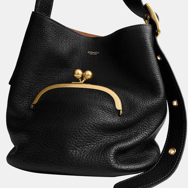 The Coach Originals Textured Pebble Leather Bleecker Bucket Bag with Kisslock