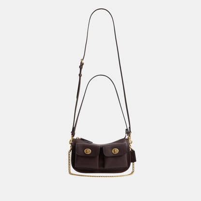 CDZ20-The Coach Originals Natural Grain Leather Twin Turnlock Waverly Bag-B4/Maple