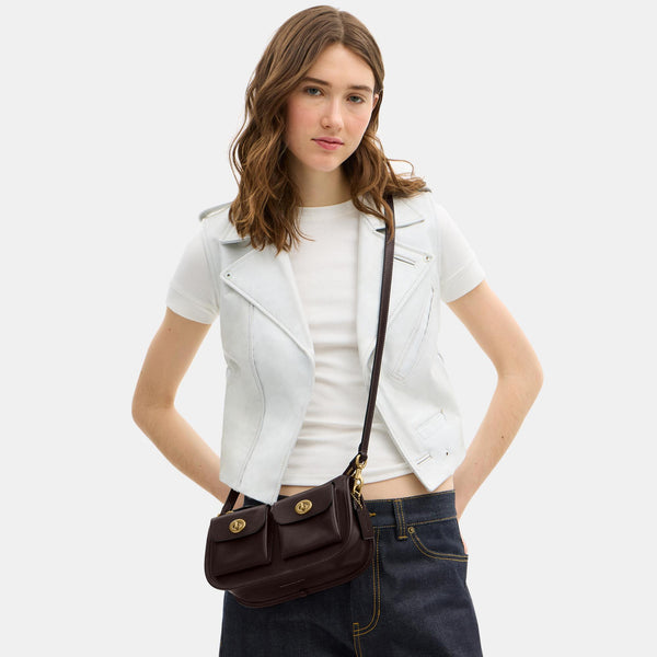 The Coach Originals Natural Grain Leather Twin Turnlock Waverly Bag