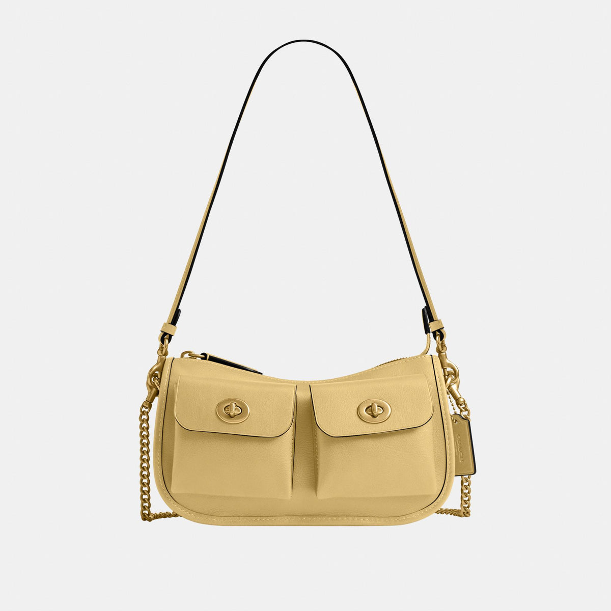 CDZ20-The Coach Originals Natural Grain Leather Twin Turnlock Waverly Bag-B4/Vanilla