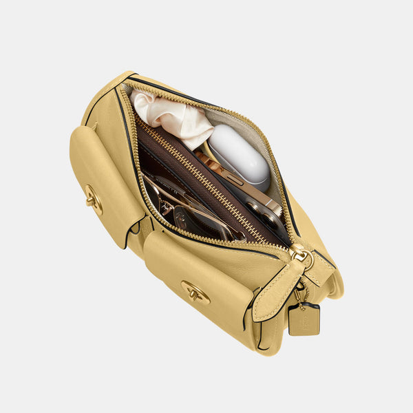 The Coach Originals Natural Grain Leather Twin Turnlock Waverly Bag