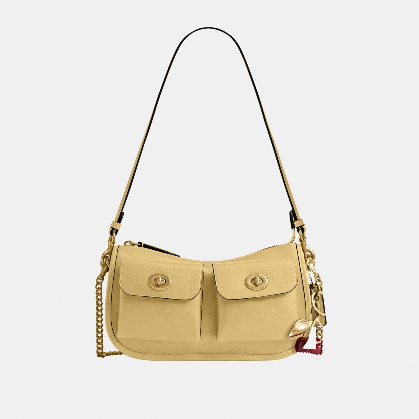 CDZ20-The Coach Originals Natural Grain Leather Twin Turnlock Waverly Bag-B4/Vanilla