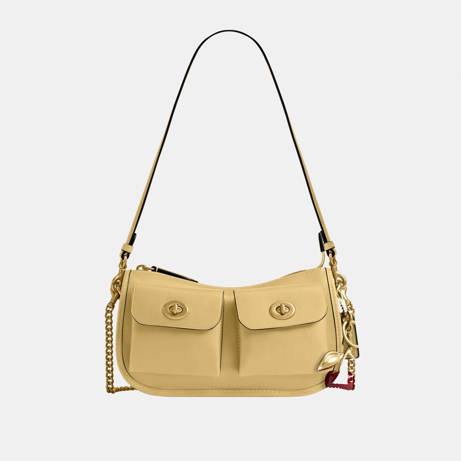 CDZ20-The Coach Originals Natural Grain Leather Twin Turnlock Waverly Bag-B4/Vanilla