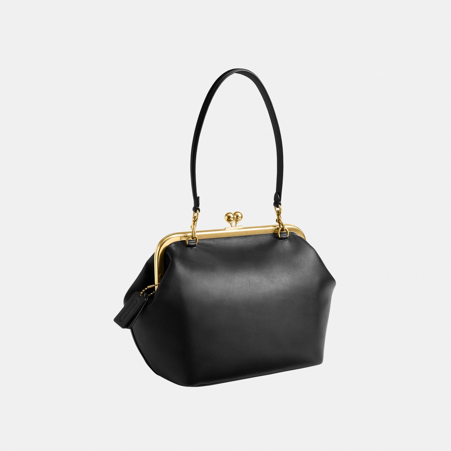 CDZ25-Glovetanned Leather Kisslock Frame Bag 27-B4/Black