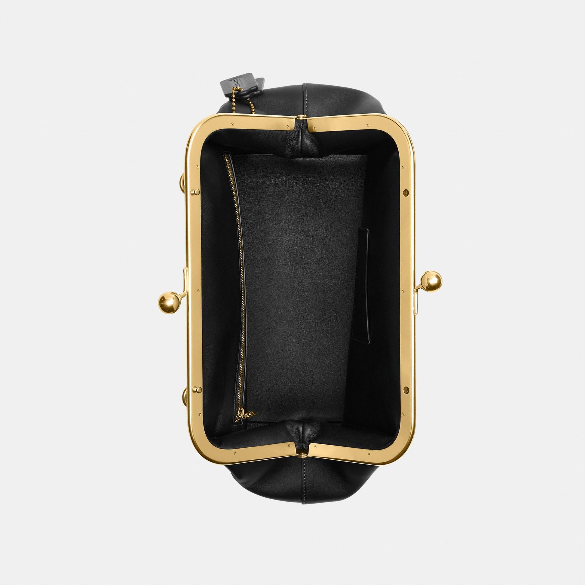 CDZ25-Glovetanned Leather Kisslock Frame Bag 27-B4/Black