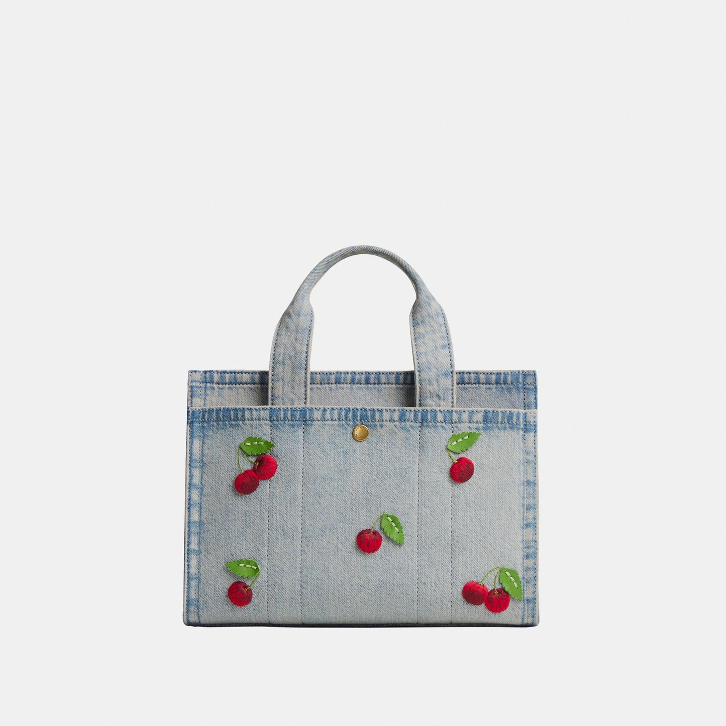 CDZ31-Cherry Embroidered Denim Cargo Tote 26-B4/Denim Multi