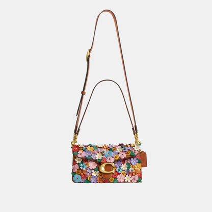 CDZ35-Floral Applique Tabby Shoulder Bag 26-B4/Burnished Amber Multi