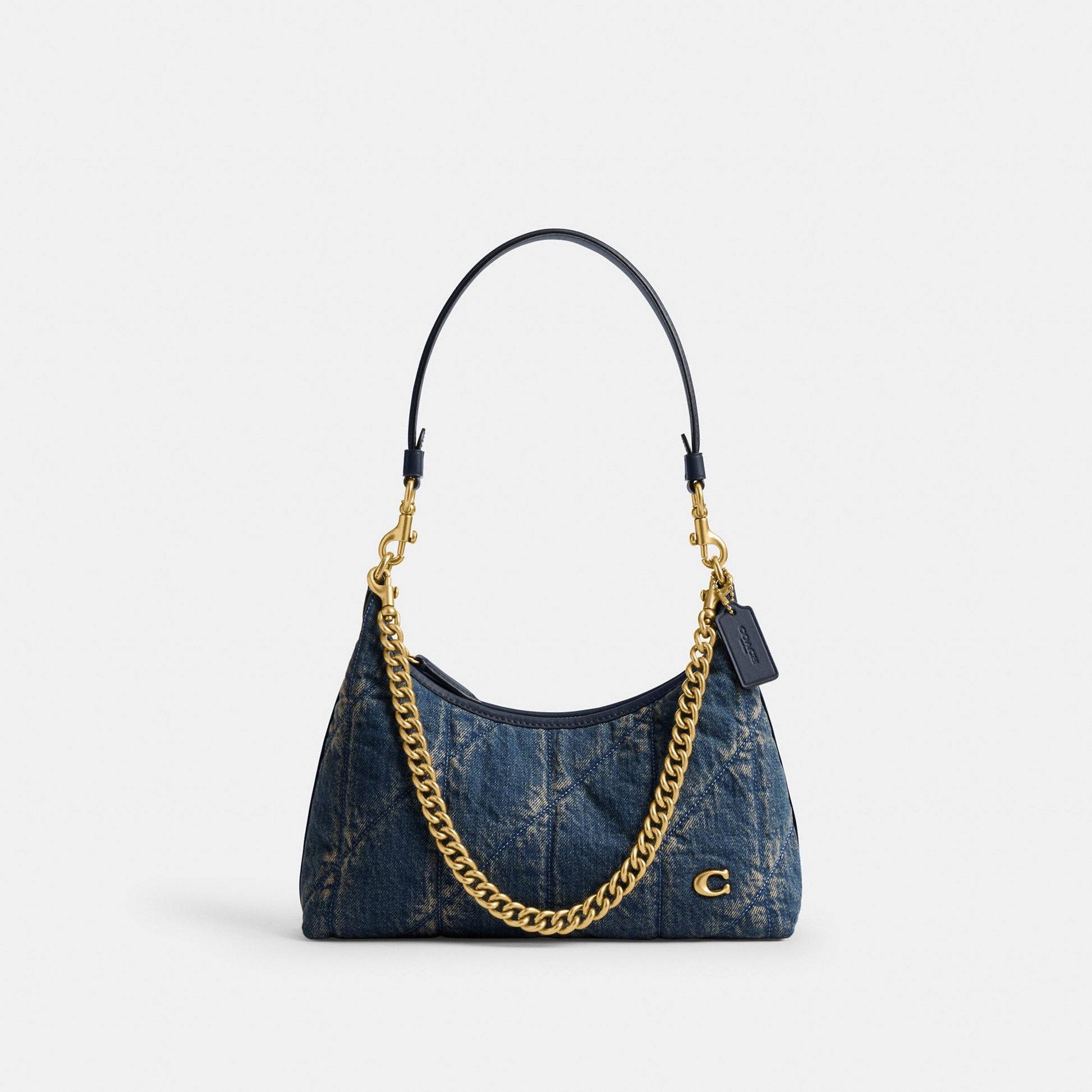 CDZ67-Soft Quilted Loved Denim Juliet Shoulder Bag 25-B4/Dark Indigo