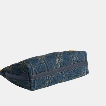 CDZ67-Soft Quilted Loved Denim Juliet Shoulder Bag 25-B4/Dark Indigo